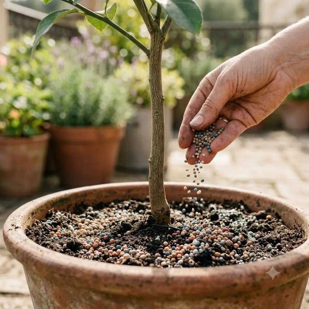Fertilisation d'un agrume en pot
