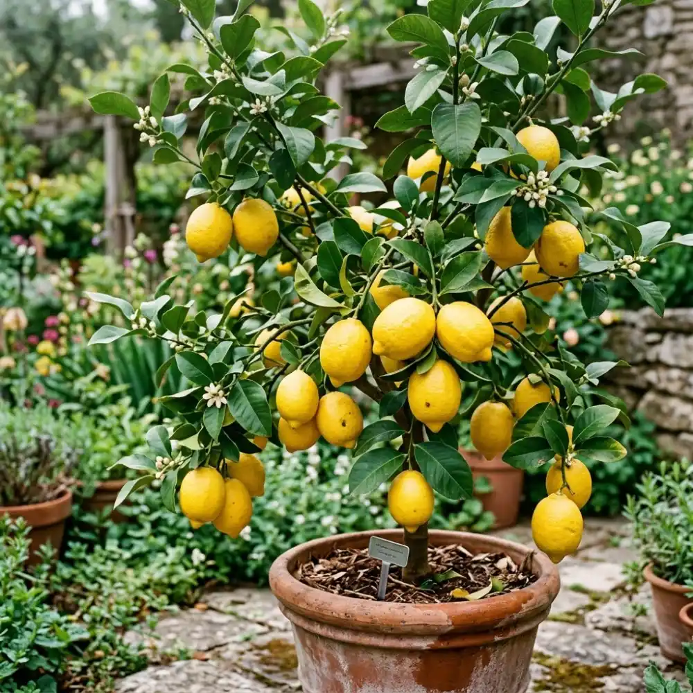 Citrons mûrs sur le citronnier