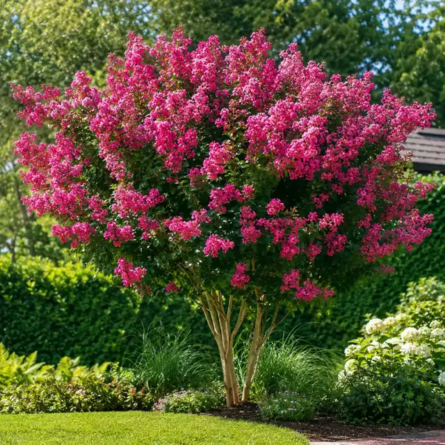 Lagerstroemia indica sain en fleurs