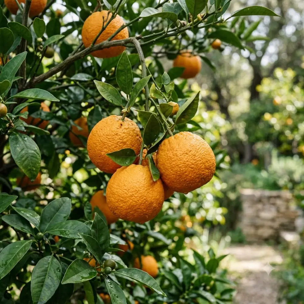 Bigarades (oranges amères) sur l'arbre